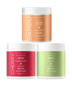 Kit Tratamento Cronograma Capilar Hair Care 3 Máscaras 400g Bambu + Cereja + Pistache
